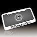 Mercedes Script Nameplate Solid Metal Chrome License Frame