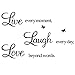 Live Every Moment,Laugh Every Day,Love Beyond Words,Wall Sticker Motivational Wall Decals,Family Inspirational Wall Stickers Quotes