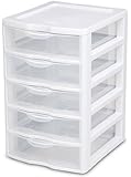 Sterilite 20758004  Clearview Small 5 Drawer Unit, 4-Pack