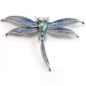 Blue Enamel Dragonfly Brooch