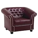 Traditional Ox Blood Chair - Mahogany