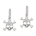 Sterling Silver Skull-and-Crossbones Dangle Earrings