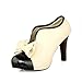 Lath.pin® Classic Vintage Womens Stiletto Platform Pumps High Heels Ankle Boots Cream Party Bridal Wedding Shoes with Bow
