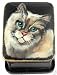 maine coon - Cat on Miniature Russian Lacquer Box. Domestic Cats.