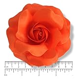 Sara Monica Flower Hair Clip and Pin Rose_Made in the USA (Orange)