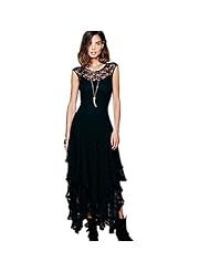 Lace Sheer Backless Ankle Length Sleeveless Prom Dress/Maxi Dress 