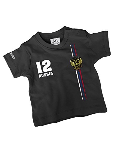 RUSSIA FAN SHIRT – RUSSLAND – BABY – SCHWARZ – T-SHIRT by Jayess-Baby Gr. 80/86