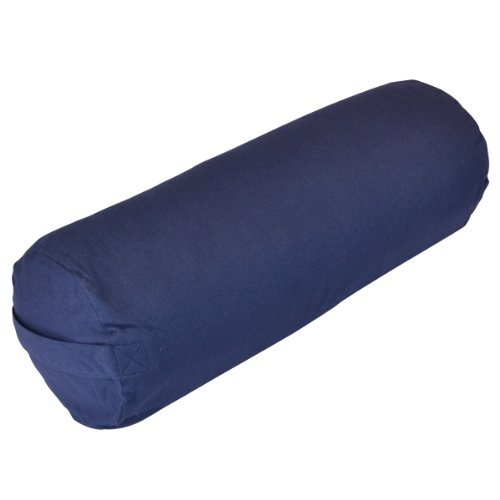 YogaDirect Supportive Round Cotton Yoga Bolster, Blue On Sale