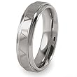 Ridged Edge Brushed & Polished Tungsten Carbide Ring with Roman Numeral Design (6.0mm) - Sizes 6 - 13