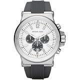 Michael Kors Mens Jet Set Black Rubber Strap Chronograph Watch Mk8183