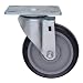 Quantum Storage Systems PT-PS 1-1/4" Diameter Polyurethane Wheel One Swivel Plate Caster, 300 lbs Capacity