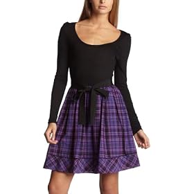 Kensie Girl Junior's Plaid Dress With Bow Belt