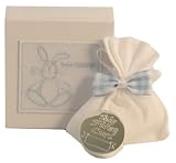 Kitted Out Boo Bunny Silver Plate My First Curl Box In Keepsake Box (Blue)