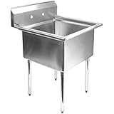 Gridmann 1 Compartment Stainless Steel Commercial kitchen Prep & Utility Sink - 30 in. Wide