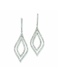 1.1 Carat 14K White Gold Diamond Teardrop Hinged Dangle Earrings