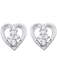 0.08CTW DIAMOND HEART EARRING