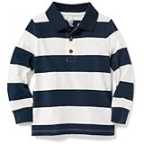 オールドネイビー OLD NAVY/ ストライプジャージポロ ラグビーネイビー トップス長袖シャツ 5歳【並行輸入】