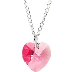 Austrian Crystal Heart October Birthstone Necklace MADE WITH SWAROVSKI ELEMENTS