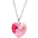Austrian Crystal Heart October Birthstone Necklace MADE WITH SWAROVSKI ELEMENTS