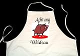 Eigenschaften Mc Shirt Saarbrücken  / Achtung Wildsau; Fun Koch Schürze, weiß