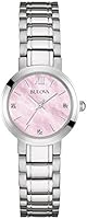 Bulova Diamond Women's Quartz Watch with Mother of Pearl Dial Analogue Display and Silver Stainless Steel Bracelet 96P165