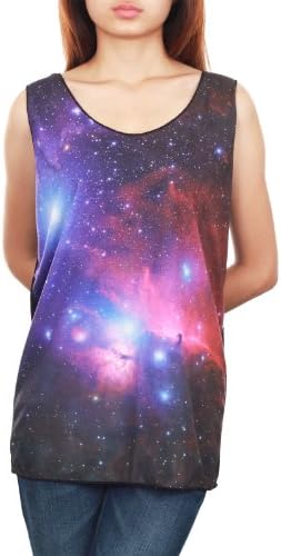 Women's Galaxy Pink Blue Cosmic Universe Space Tank Top Vest Size L