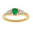 14K Yellow Gold Emerald and Diamond Ring