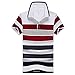 Yete Mens Striped Collared Casual Short Sleeve Polo Shirt