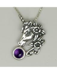 Unicorn of the Summer Day in Silver with Amethyst ...Jewelry Made in America