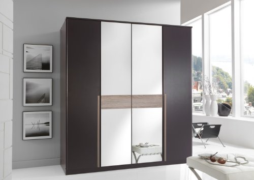 Drehtürenschrank, 4-türig mit 2 Spiegeln