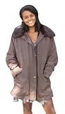 Bergama Jacket with Rabbit Collar and Sheared Rabbit Lining - Medium - Brown