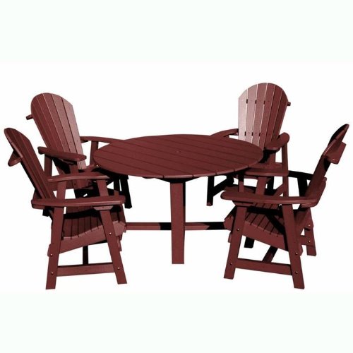 VIFAH V1094SET1-B Outdoor 5-Piece Dining Set with Table and 4 Chairs, Burg