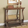 Masterpiece Console Table with Reverse Painted Glass Top & Mirrored Back Panel By Powell Furniture