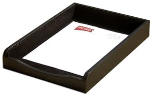 Black Crocodile Embossed Leather Legal Letter Tray
