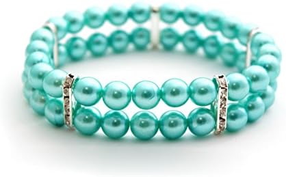Multi-layer Faux Pearls Pet Cat Dog Necklace Collar Jewelry (blue, S)