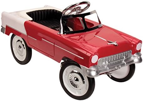 Blue Diamond Classics 1955 Two-Tone Red &amp; White Chevy Childrens Retro Vintage Pedal Car