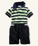 Polo Ralph Lauren Baby Boy Striped Polo and Shorts Set