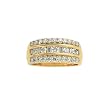 14K Yellow/White Gold 1 ct. Round and Baguette Cut Diamond Bridal Anniversary Band