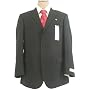 Emanuel Ungaro Mens Single Breasted 3 Button Solid Black Wool Suit - Size 40R