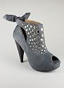 Studded Suede Peep Toe Bootie