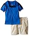 Calvin Klein Baby-Boys Jersey Polo Shirt and Twill Shorts, Blue, 18 Months