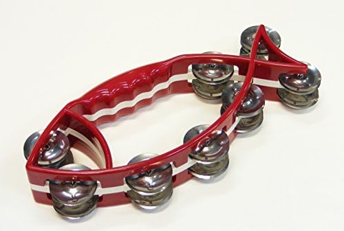AP Pro Red Fish Shaped Headless Tambourine w/ Double Row of Metal Jingles