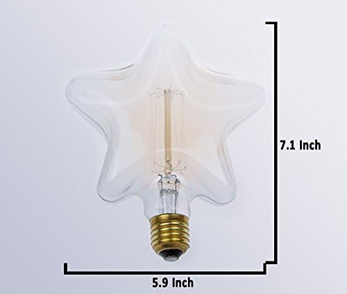 Art Bulb (6 Pack) Star Christmas Vintage Filament Edison Light Bulb with E26 Medium Base, 40W, 110-120VAC, Soft White, 2016 New Arrival