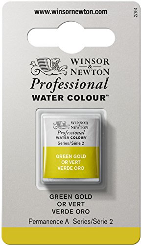 Winsor & Newton Professional Water Color with Half Pan, Green Gold