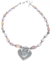 Sterling Silver Necklaces Amulte Topaz Gemstone Jewelry 18.50 inches