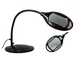 GXOMAG8061LEDB Black Slimline Stylish LED Illuminated Magnifier Lamp with Table Stand