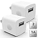 2 PCS Rapid USB AC Universal Power Home Wall Travel Charger Adapter [ MIKASA TECH ] Compatible iPhone 6 6s PLUS 4 4S 5 5s 5c Samsung HTC [White]