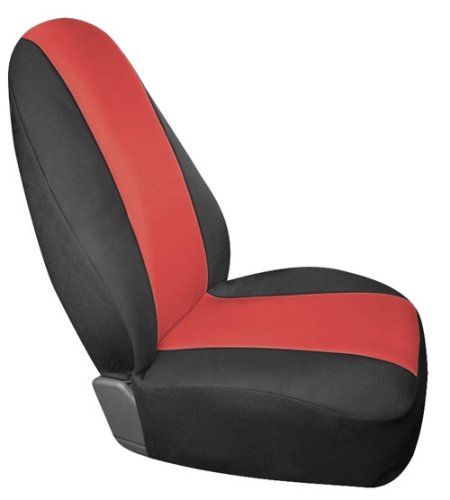 Saddleman S 199135-06 Custom Made Rear Bench / Backrest Seat Cover - Neoprene Fabric, Black/Red