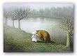 Girl with Bear by Michael Sowa 19.5"x27.5" Art Print Poster