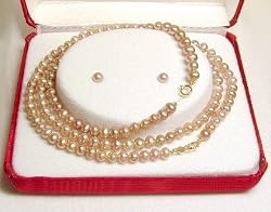 FW Pink Pearl Bracelet, Necklace & Earring set - JewelryWeb